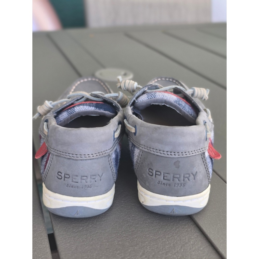 Sperry Top-Sider Womens Grey Plaid Boat Shoes STS85413 Size 6.5 Loafers